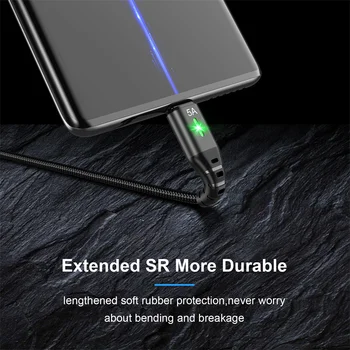 Lovebay Led 5A USB Type C Kabel Za Samsung S21 Xiaomi 11 Huawei P40 Mobilni Telefon Brzo Punjenje preko USB-C Punjač, podatkovni Kabel, Kabel