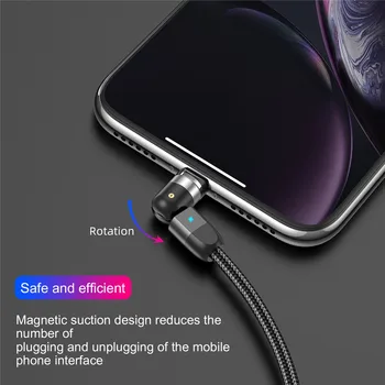 Magnetsko Punjač Lovebay USB C Kabel Micro USB Type C Kabel za iPhone Samsung Xiaomi 540 Revolving Punjenje Brzi USB Punjač za Telefon