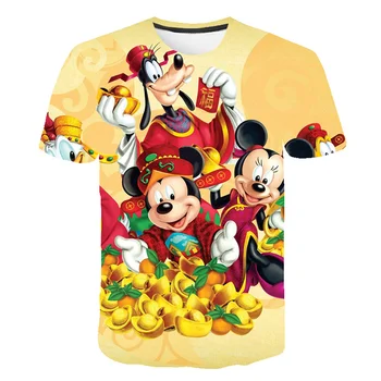Majice s Mickey Mouse Za dječake i Djevojčice, Dječje Besplatne Majice Kratkih Rukava, Majice, Svakodnevne Dječje majice s likovima iz Crtića serije Disney od 1 do 14 godina