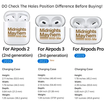 Mekana Silikonska Torbica od TPU za Apple Airpods Pro 2 1 3 Hot Music Midnights Album Anti Hero Bežične Bluetooth Slušalice Sjedalo