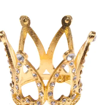 Mini Rođendan Crown Torta Dekoracija Gorski Kristal Mala Breskva Srce Crown Ukras za Pečenje DIY Kolač Rođendan Crown Ukras