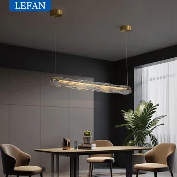 Moderan luster allcopper light luksuzna kreativno dugi niz minimalistički bar blagovaonica satna sa vodenim uzorkom staklena stropne lampe