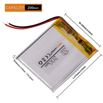 Mp3 Mp4 Player zamjenske baterije za 242937 3,7 200 mah punjiva litij-polimer baterija 253035