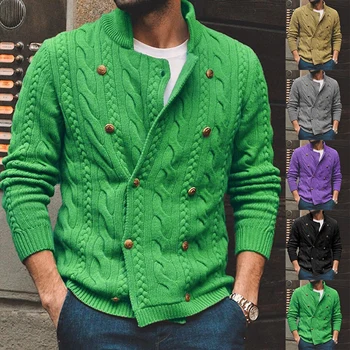 Muški džemper Rainbowtouches, Jednostavan Однотонный Moderan Džemper s Gumbima, Popularni Ulični Pletene Jesensko-zimskom muški Pulover