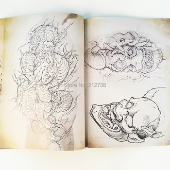 Najnoviji-Japanese-Tradicionalna-TOP-Tattoo-Flash-Knjiga-Buda-Ganesh-KOI-Хання A4 43 stranice