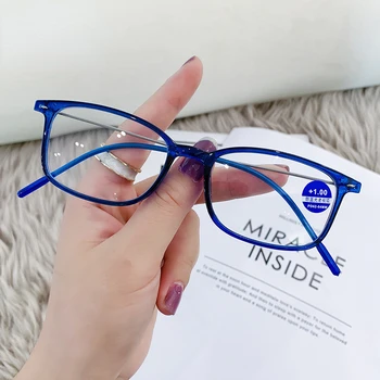 Naočale za čitanje s anti-plavom svjetlošću, naočale za dalekovidost HD, Puna okvira, ultra-tanki materijal PC + 1,0 - + 4,0