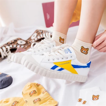Nove ženske Trendy Ljeto Slatka Čarape sa slike Crtani Medvjeda, Slatka Ljubimci, Prozračna Kratke Čarape do Gležnja Za djevojčice, Izravna Dostava