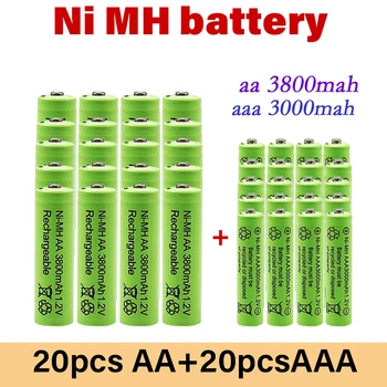 Novi 1,2 AA 3800 mah + 1,2 AAA 3000 mah Alkaline1.2 Ni-Mh Aa baterija baterija baterija baterija Baterija Za sat Igračke Skladište baterija mp3 milwaukee