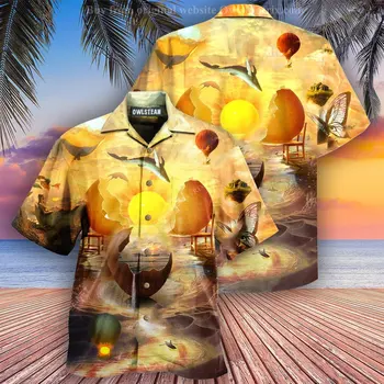 Novi Havajski Majice S po cijeloj površini Aviona, Kratki Rukav, Majice na Zakopčane s Likovima iz Crtića, Ljetne Majice Оверсайз za Muškarce I Žene