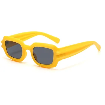 Novi Mali Trg Sunčane Naočale Y2K Za Žene, Berba Prozirne Žuto-Sivi gradijent ispunjava Sunčane Naočale Za Muškarce Cool Hip-Hop Punk Nijanse Uv400