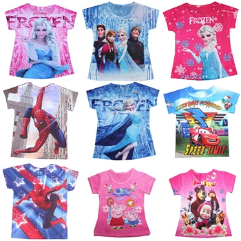 Novost 2022 godine, Dječja majica s likovima iz crtića, od 3 do 8 godina, Majice Princeza Эльзы i Anne za djevojčice, Dječje ljetna Odjeća, Moda branded odjeću za djevojčice
