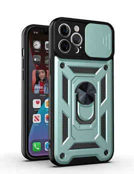 Oklop Slajd Zaštita Kamere Torbicu Za iPhone 14 13 12 11 Pro Max XS XR Max 7 8 Plus Magnetsko Prsten Držač šok-dokaz