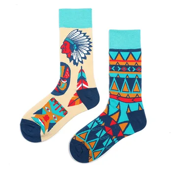 Patka-Мандаринка, Asimetrične čarape Ab, crvene Mrežaste čarape sa životinjama i biljkama u Cijevi, Moderan Sportski Pamučne čarape s po cijeloj površini Kawaii