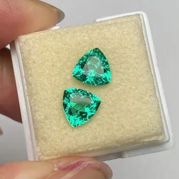 Pirmiana 7x7 mm Trilllion Oblik je Odrastao u Laboratoriju Smaragd Kolumbijski Boja Dragog Kamena za Nakit, Prsten, Naušnice i Ogrlica Privjesak Izrada