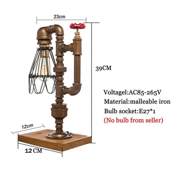 Potkrovlje Industrijski Stil Retro Lampe Edison Vodovodnu Lampa Američka Spavaća Soba Kabinet Vodovod Ukrasne Lampe Za Čitanje
