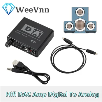 Prijenosni Hi-Fi DAC i Pojačalo Digitalno-Analogni Audio Converter RCA i 3,5 mm Pojačalo za Slušalice Toslink Optički i Koaksijalni Izlaz 24 bit dac