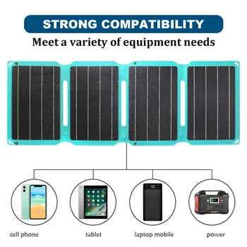 Prijenosni Solarni Panel 28 W 12 v, USB ETFE Sklopivi Mobilni Telefon Power Bank Punjač Solarni paneli Vanjski Vodootporan Kamp