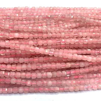 Prirodni Ružičasti Kristal, Roze Kvarc Izbrušena Cijele Rondelle Rub Kocke Perle Za Izradu Nakita DIY Ogrlice Narukvice Naušnice