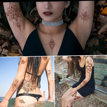 Privremena Tetovaža Naljepnica crvena Bljeskalica seksi Tetovaže Oznaka Body Art cvjetni cvjetne čipke ruka naljepnice kane Večernje Vodootporne za Jednokratnu upotrebu Tetovaža