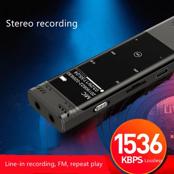 R80 Profesionalni 1536 Kbit/s Digitalni Diktafon S Glasovnom Aktivacijom Pen Mini Snimač, FM radio, MP3 player Snimanje Zvuka