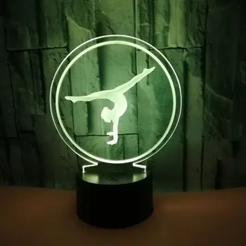 Ritmička Gimnastika 3D noćno svjetlo za Dekor Sobe USB Daljinski Upravljač LED Optička Iluzija 3D Lampa Dječji Rođendan Božićni Poklon