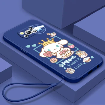 Sanrio Kuromi Cinnamoroll Torbica Za Xiaomi Mi Poco X4 X3 M4 M3 F4 F3 GT Pro NFC 5G Soft Liquid Uže Torbica Za Telefon Coque Core Shell