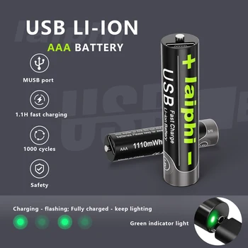 SHSEJA 1110mWh 1,5 v AAA Punjiva Litij USB Baterija AAA 1,5 v Li-ion Baterija Za daljinski upravljač, Bežični miš aaa baterija