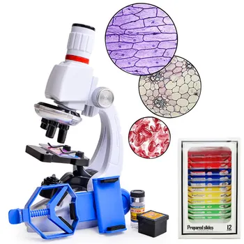 Skup Mikroskopi, Laboratorijske LED 100/400/1200X Mikroskop, Osnovna Školska Edukativne Igračke, Dar, Fin Biološki Mikroskop Za Bebe