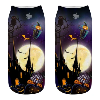 Smiješno 3D ispis Halloween čarape unisex slatka sretan cosplay party klub Sokken darove gotička bundeve fenjer duh metlu Crna mačka