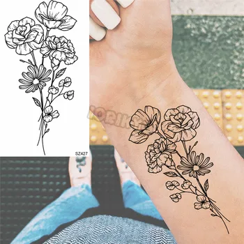 Suncokret Male Privremene Tetovaže Za Žene i Djevojčice Realno Kana Akvarel Ptice Lažna Tetovaža Naljepnica Ruka Tijelo Tetovaže 3D