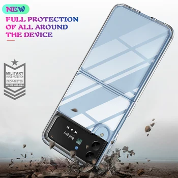 Tanki prozirni Preklopna Torbica za PC za Samsung Galaxy Z Flip 4 5G Flip3 Flip 3 Flip4 Zaštitna Torba za telefon sa zaštitom od pada