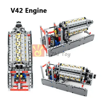 Tehnologija motora V42 Mehanički Grupa V16 Motor Cilindar MOC Keramička Skupština Model Blokovi su Kompatibilni s Automobilima MOC