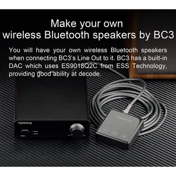 TOPPING BC3 ES9018Q2C DAC Bluetooth 5,0 Prijemnik LDAC 24 bita/96 khz izlaz za slušalice OPT Linijski izlaz
