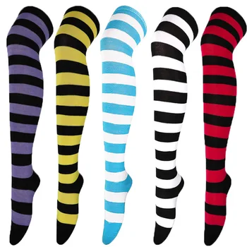 Trendy Ženske Čarape, Ženske Seksualne Šarene Večernje Proljeće Duge Čarape Iznad Koljena, Studentski Čarape, Japanski Cosplay, Мультяшный Čarapa