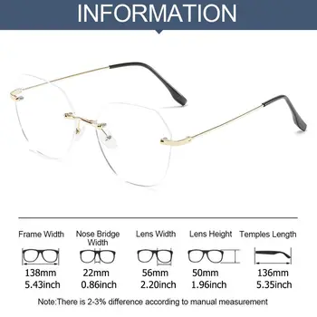 Uniseks, anti-plave zrake, Metalne Rimless, Klasični Optički Naočale, Ultra Naočale za kratkovidnost, Naočale za Vid, Naočale -1,0 ~ -4,0