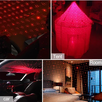 USB mini Projektor Zvjezdanog Svjetla Romantična Krov Automobila Unutrašnjost Laser Atmosfera Ukras Lampa Ručni Večer Svjetla Za Domove DJ Soba