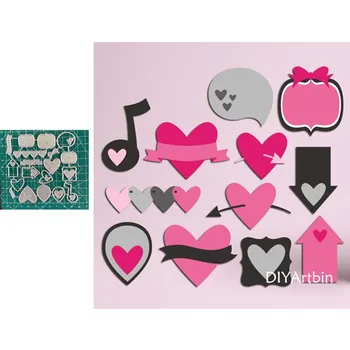 Valentinovo Pink Ljubav Rezanje Umire Festival Pozdrav Glazba Srce Matrica Za Poklon Kartica Zanat DIY Scrapbooking Višeslojne gume Marke
