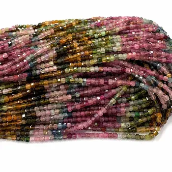 Veemake Turmalin je Prirodni DIY Ogrlice Narukvice Naušnice Kristalno Dragulji Izbrušena Rub Kocke Male Perle Za Izradu Nakita