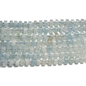 Veleprodaja Prirodni Dragulj Svijetlo Plavi Akvamarin Rondelle Razuporne Perle za Izradu Nakita Diy Pribor za Narukvice 4*6 mm
