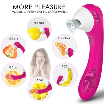 Vibrator-Dildo za sisa klitoris, Vodootporan Maser za klitorisa G-Točke za Žene s 10 всасываниями i 9 vibracijom duše, Seks-Igračke Za Žene