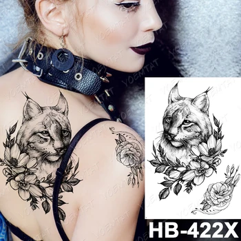 Vodootporne Privremena Tetovaža Naljepnica Cvijeće Mačka Ris Flash Tetovaže Sova Sotona Koza Body Art Ruku Lažna Tetovaža Žene Muškarci