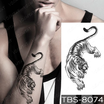 Vodootporne Privremena Tetovaža Naljepnica Vuk Tigar Lav Totem Flash Tetovaže Dragon Body Art Ruka Prijenos Vode Lažna Tetovaža Žene Muškarci