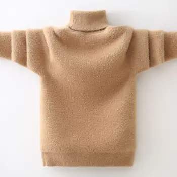 Zimski Džemper za dječake, kojim da čuva toplinu Pamučna odjeća, dječji Džemper, pulover s visokim воротом, Džemper, Dječja odjeća, Odjeća za dječake