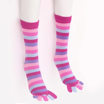 Ženske Svijetle Čarape S 5 Vrhom Za Djevojčice Zabavne Slatka Raznobojnim Prugasta Golfs Do Koljena, Novo, Ludo Čarape-cijevi Za Ruke, Poklon Čarape