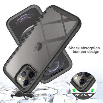 Сверхпрочный Puni Torbica Za iPhone 13 Pro Max Case 12 Mini 11 SE Xs Max X Xr 7 8 Plus, Ugrađeni Sigurnosni Silikon šok-dokaz Torbica